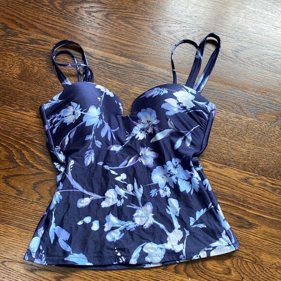 Athleta Aqualuxe Print Square Plunge Tankini - Size XS - Picture 3 of 10